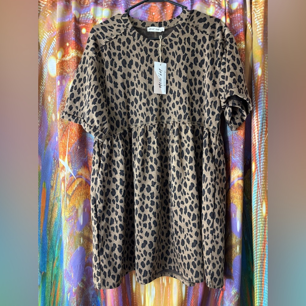 Leopard Print Short Sleeve Dress 🤎 NWT